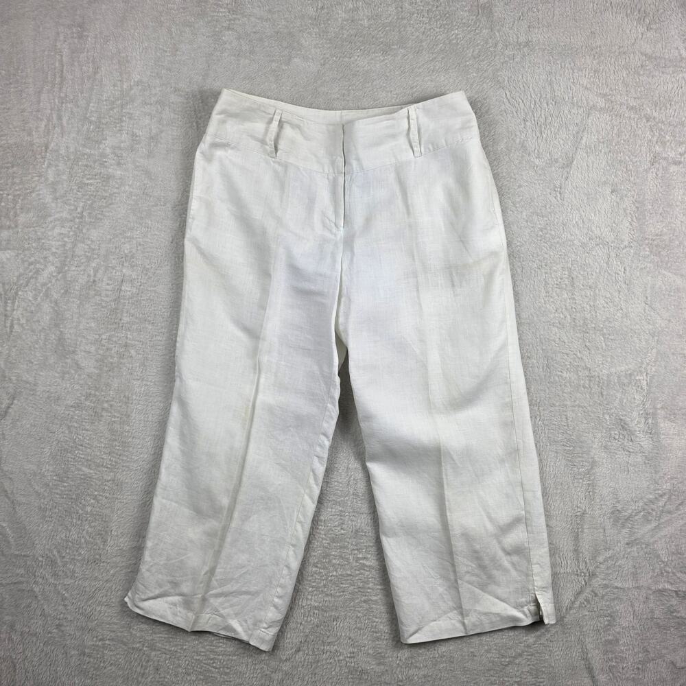 Women's Richard Malcolm Capri Pants Size 10 White Lined Casual Flat Front
